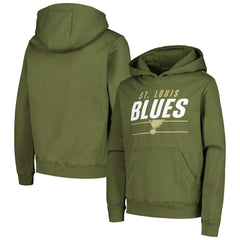 NHL St. Louis Blues Levelwear Youth Podium Fleece Pullover Hoodie - Olive