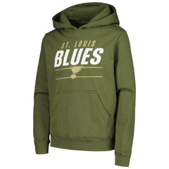 NHL St. Louis Blues Levelwear Youth Podium Fleece Pullover Hoodie - Olive