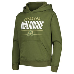 NHL Colorado Avalanche Levelwear Youth Podium Fleece Pullover Hoodie - Olive