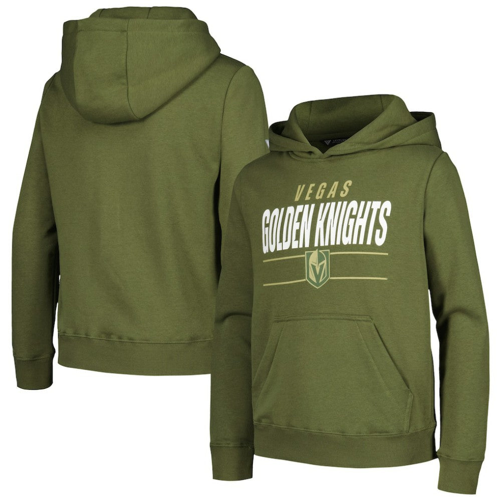 NHL Vegas Golden Knights Levelwear Youth Podium Fleece Pullover Hoodie - Olive