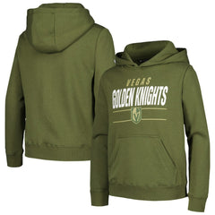 NHL Vegas Golden Knights Levelwear Youth Podium Fleece Pullover Hoodie - Olive