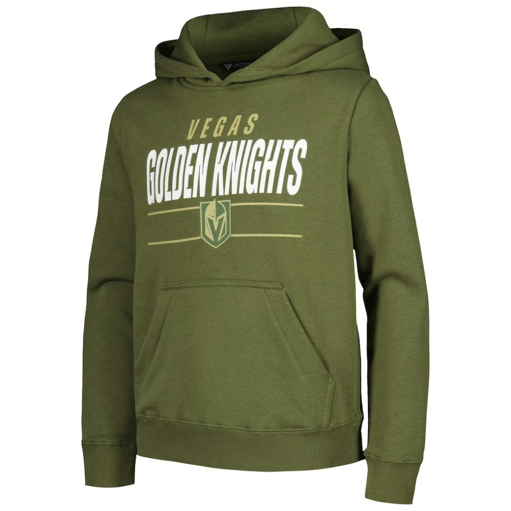 NHL Vegas Golden Knights Levelwear Youth Podium Fleece Pullover Hoodie - Olive