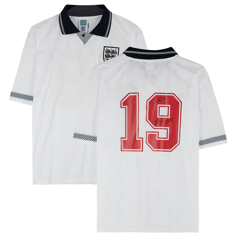 Paul Gascoigne England National Team Autographed 1990 Home Jersey