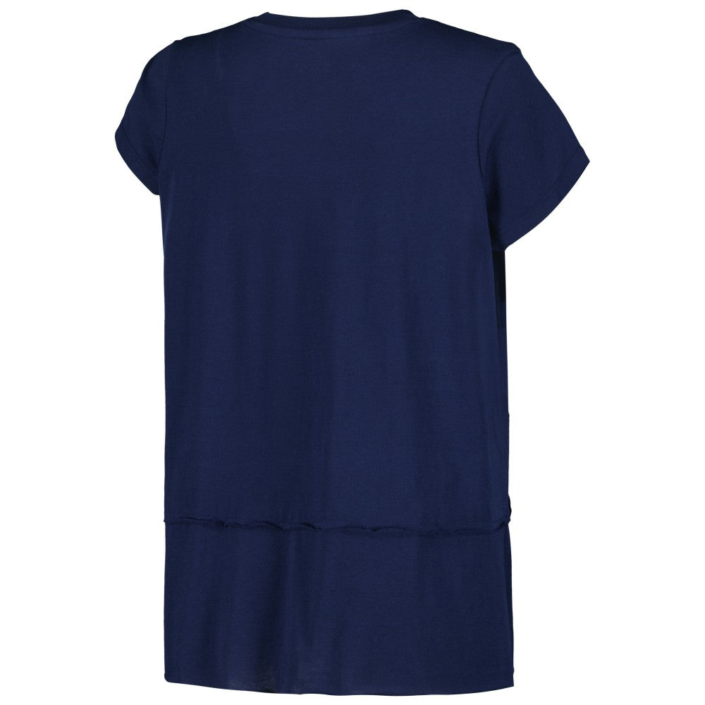 Milwaukee Brewers G-III 4Her by Carl Banks Women's Cheer Fashion T-Shirt - Navy T-shirts