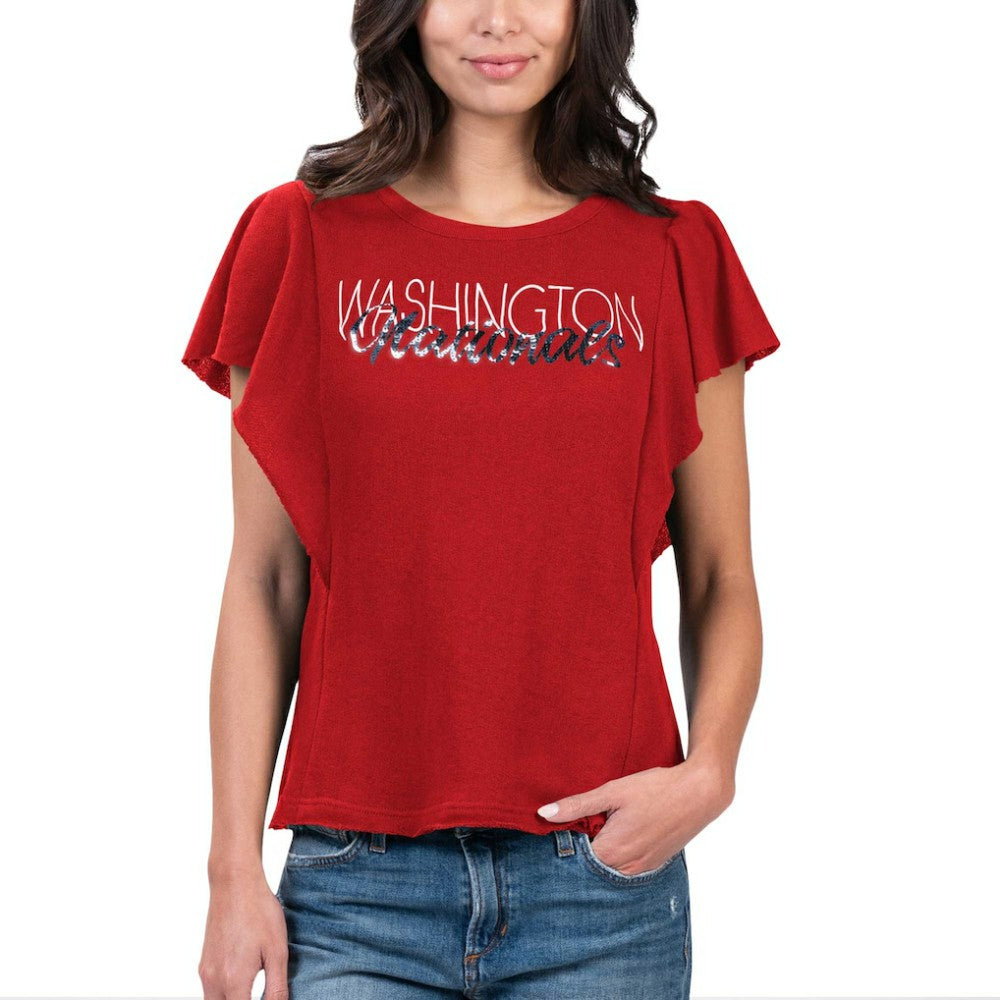 Washington Nationals G-III 4Her by Carl Banks Women's Crowd Wave T-Shirt - Red T-shirts