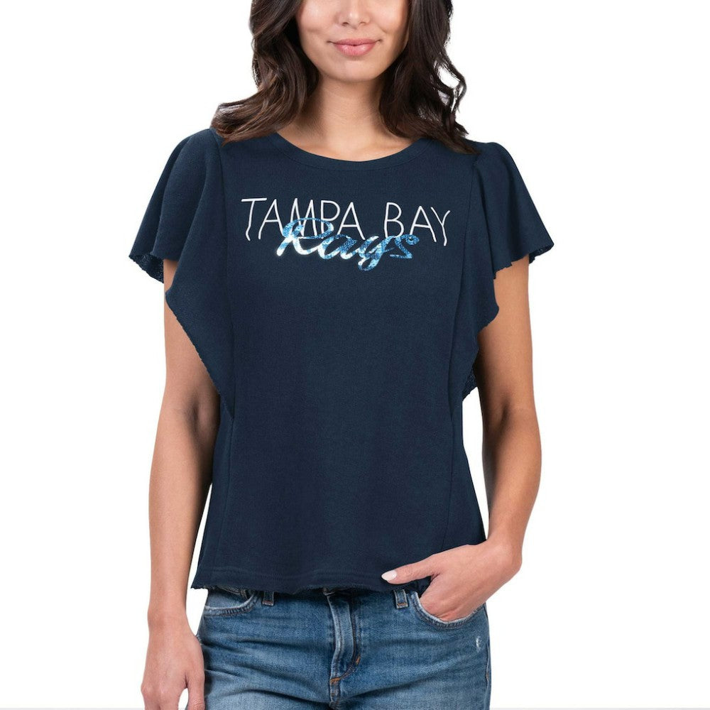 Tampa Bay Rays G-III 4Her by Carl Banks Women's Crowd Wave T-Shirt - Navy T-shirts