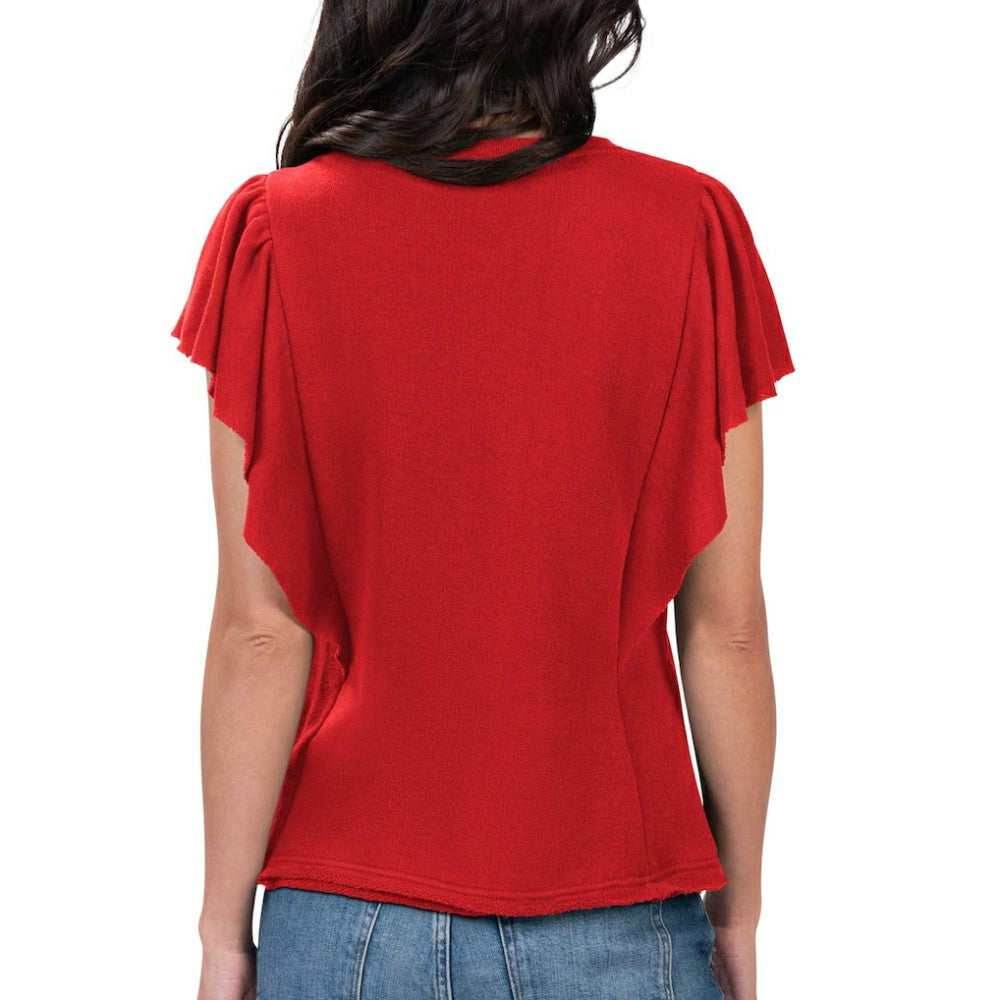Los Angeles Angels G-III 4Her by Carl Banks Women's Crowd Wave T-Shirt - Red T-shirts
