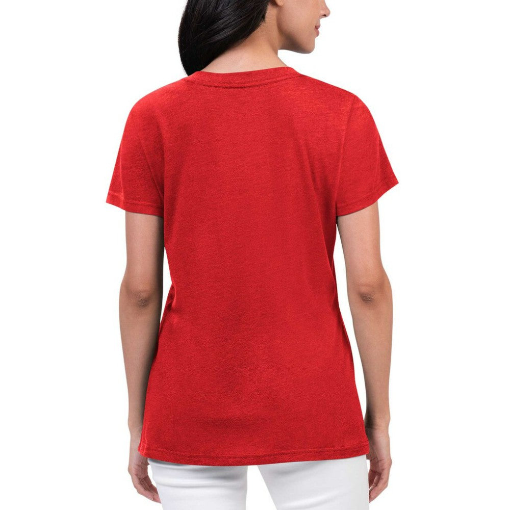 Washington Nationals G-III 4Her by Carl Banks Women's Key Move V-Neck T-Shirt - Red T-shirts