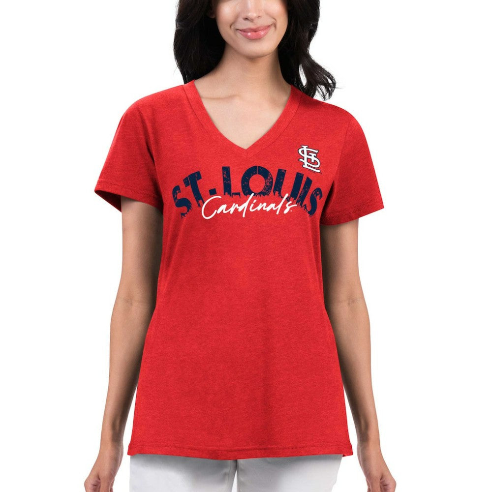 St. Louis Cardinals G-III 4Her by Carl Banks Women's Key Move V-Neck T-Shirt - Red T-shirts