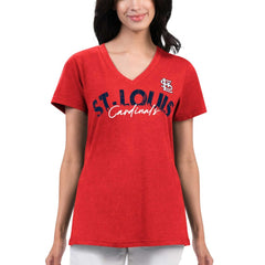St. Louis Cardinals G-III 4Her by Carl Banks Women's Key Move V-Neck T-Shirt - Red T-shirts