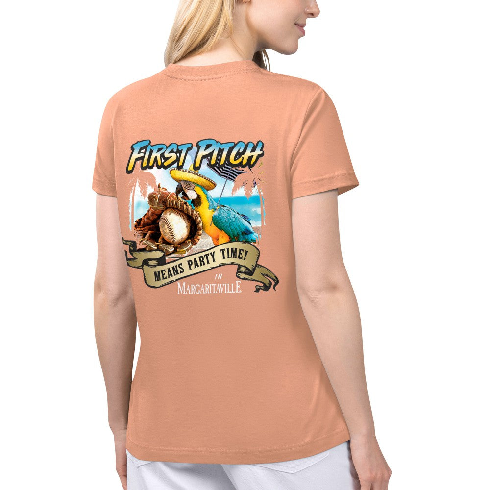 St. Louis Cardinals Margaritaville Women's Game Time V-Neck T-Shirt - Coral T-shirts
