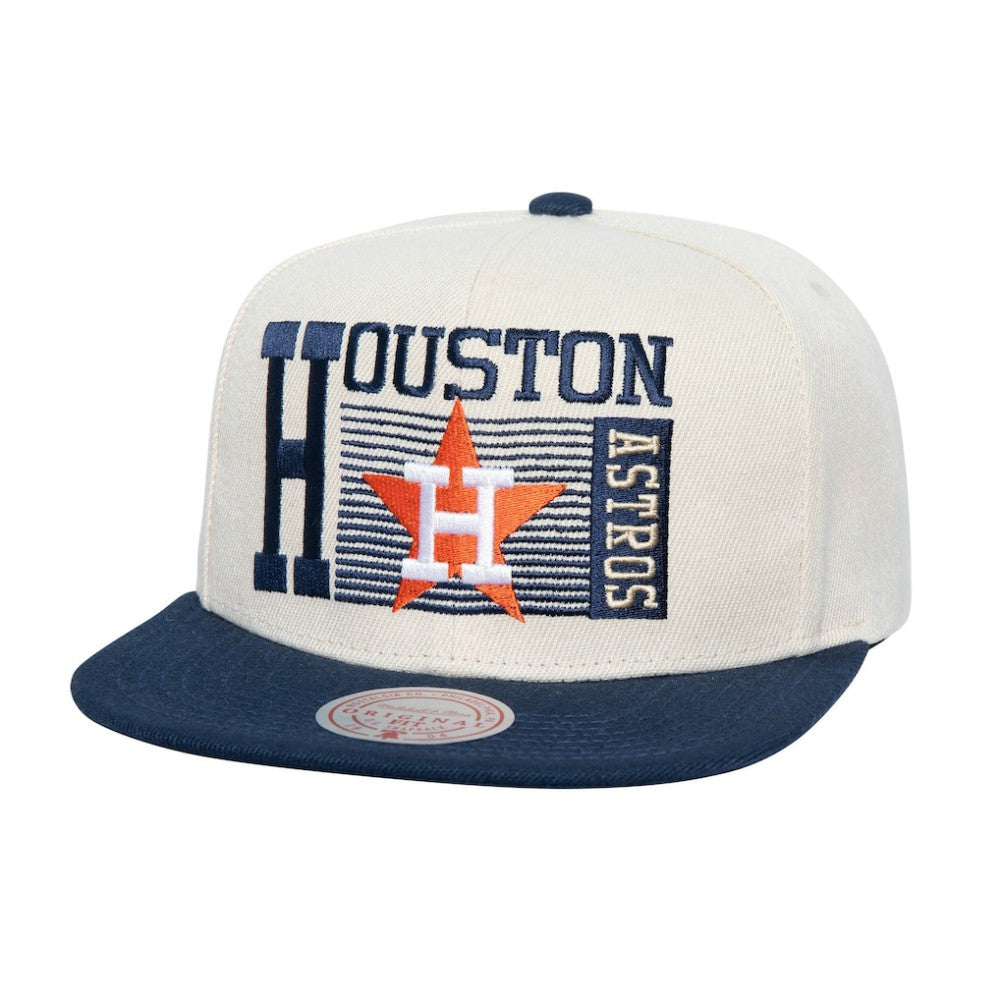Houston Astros Mitchell & Ness Cooperstown Collection Speed Zone Snapback Hat - Cream Hats