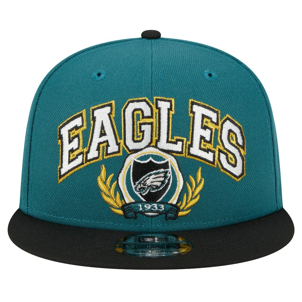 Philadelphia Eagles New Era Team Establish 9FIFTY Snapback Hat Midnight Green/Black