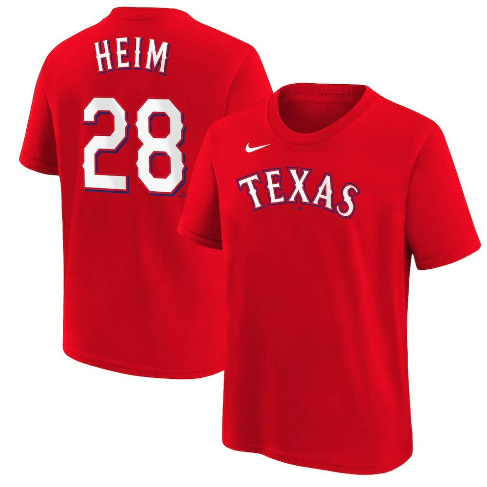Jonah Heim Texas Rangers Nike Youth Name & Number T-Shirt - Red T-shirts