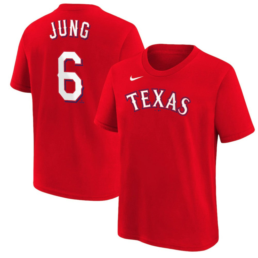 Josh Jung Texas Rangers Nike Youth Name & Number T-Shirt - Red T-shirts
