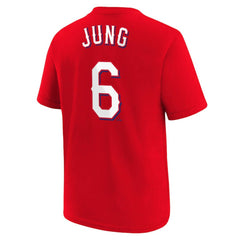 Josh Jung Texas Rangers Nike Youth Name & Number T-Shirt - Red T-shirts
