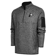 Indiana Pacers Antigua Metallic Logo Fortune Quarter-Zip Jacket Heather Black