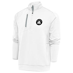 Boston Celtics Antigua Metallic Logo Generation Quarter-Zip Top White