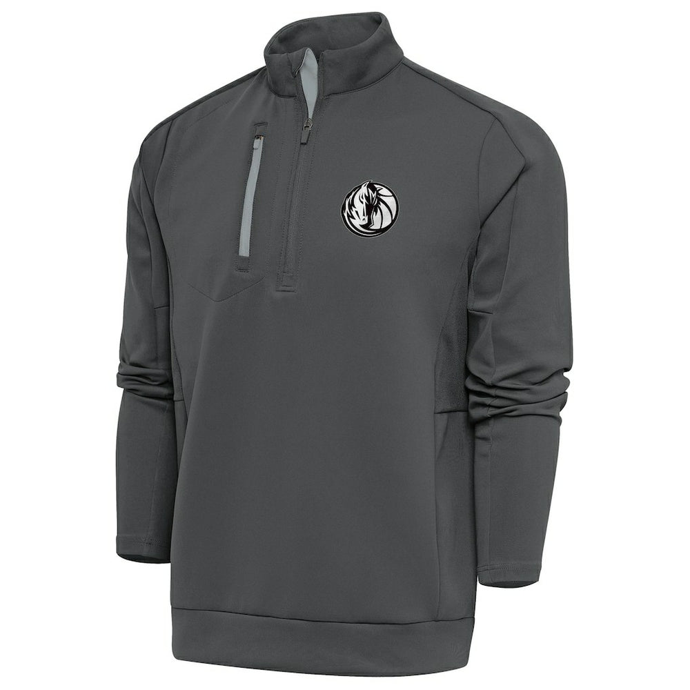 Dallas Mavericks Antigua Metallic Logo Generation Quarter-Zip Top Pewter