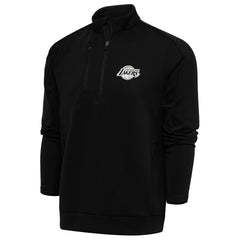 Los Angeles Lakers Antigua Metallic Logo Generation Quarter-Zip Top Black