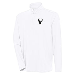Milwaukee Bucks Antigua Hunk Quarter-Zip Top White