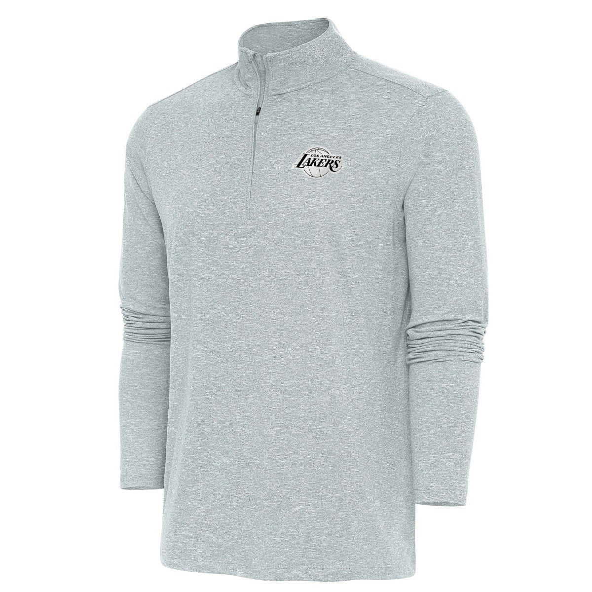 Los Angeles Lakers Antigua Hunk Quarter-Zip Top Heather Gray
