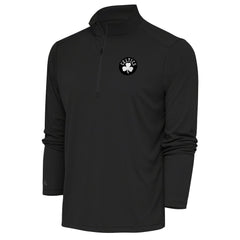 Boston Celtics Antigua Metallic Logo Tribute Quarter-Zip Top Charcoal