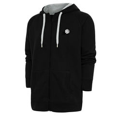 Phoenix Suns Antigua Metallic Logo Victory Raglan Full-Zip Hoodie Black