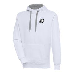 Phoenix Suns Antigua Metallic Logo Victory Raglan Pullover Hoodie White