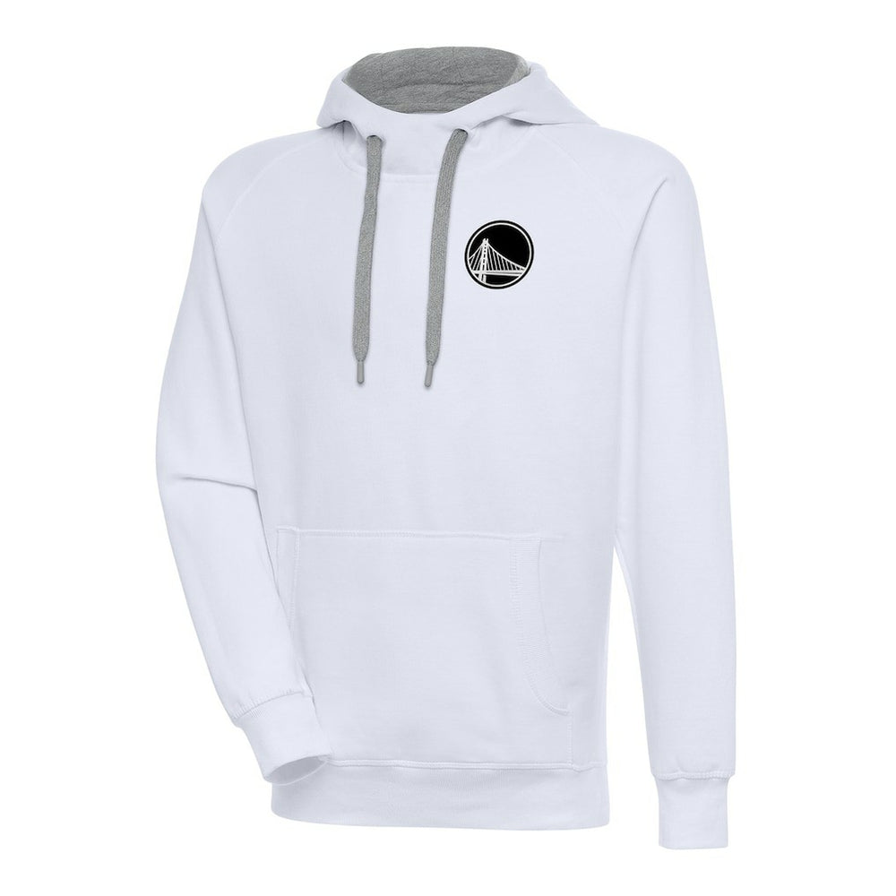 Golden State Warriors Antigua Metallic Logo Victory Raglan Pullover Hoodie White
