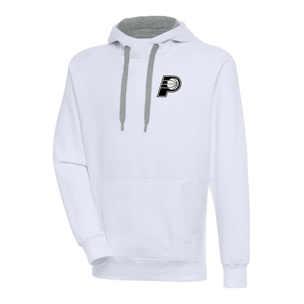 Indiana Pacers Antigua Metallic Logo Victory Raglan Pullover Hoodie White