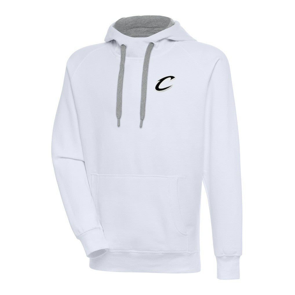 Cleveland Cavaliers Antigua Metallic Logo Victory Raglan Pullover Hoodie White