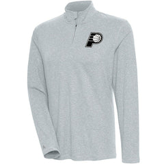 Indiana Pacers Antigua Women's Brushed Metallic Comfort Quarter-Zip Pullover Top - Heather Gray