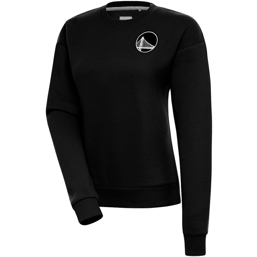 Golden State Warriors Antigua Women's Brushed Metallic Victory Pullover Sweatshirt - Black
