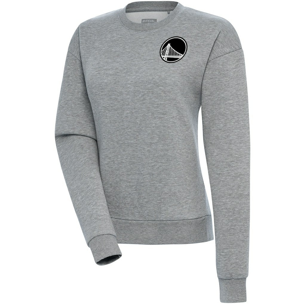 Golden State Warriors Antigua Women's Brushed Metallic Victory Pullover Sweatshirt - Heather Gray