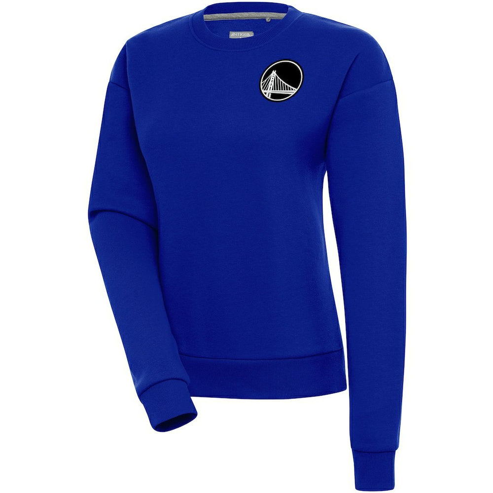 Golden State Warriors Antigua Women's Brushed Metallic Victory Pullover Sweatshirt - Royal