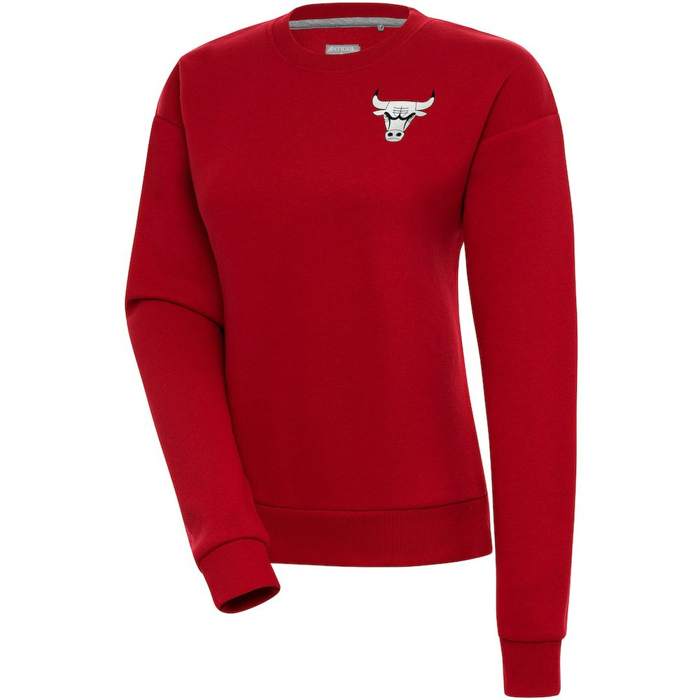 Chicago Bulls Antigua Women's Brushed Metallic Victory Pullover Sweatshirt - Red