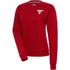 Chicago Bulls Antigua Women's Brushed Metallic Victory Pullover Sweatshirt - Red