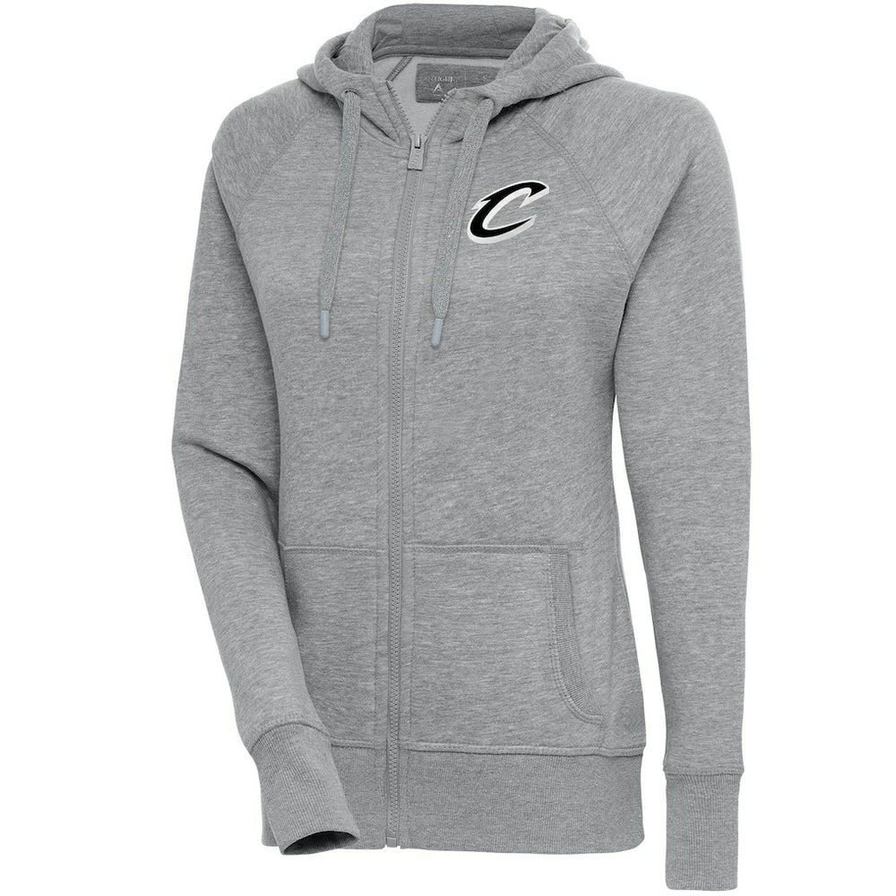 Cleveland Cavaliers Antigua Women's Brushed Metallic Victory Full-Zip Hoodie - Heather Gray