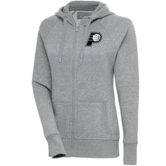 Indiana Pacers Antigua Women's Brushed Metallic Victory Full-Zip Hoodie - Heather Gray