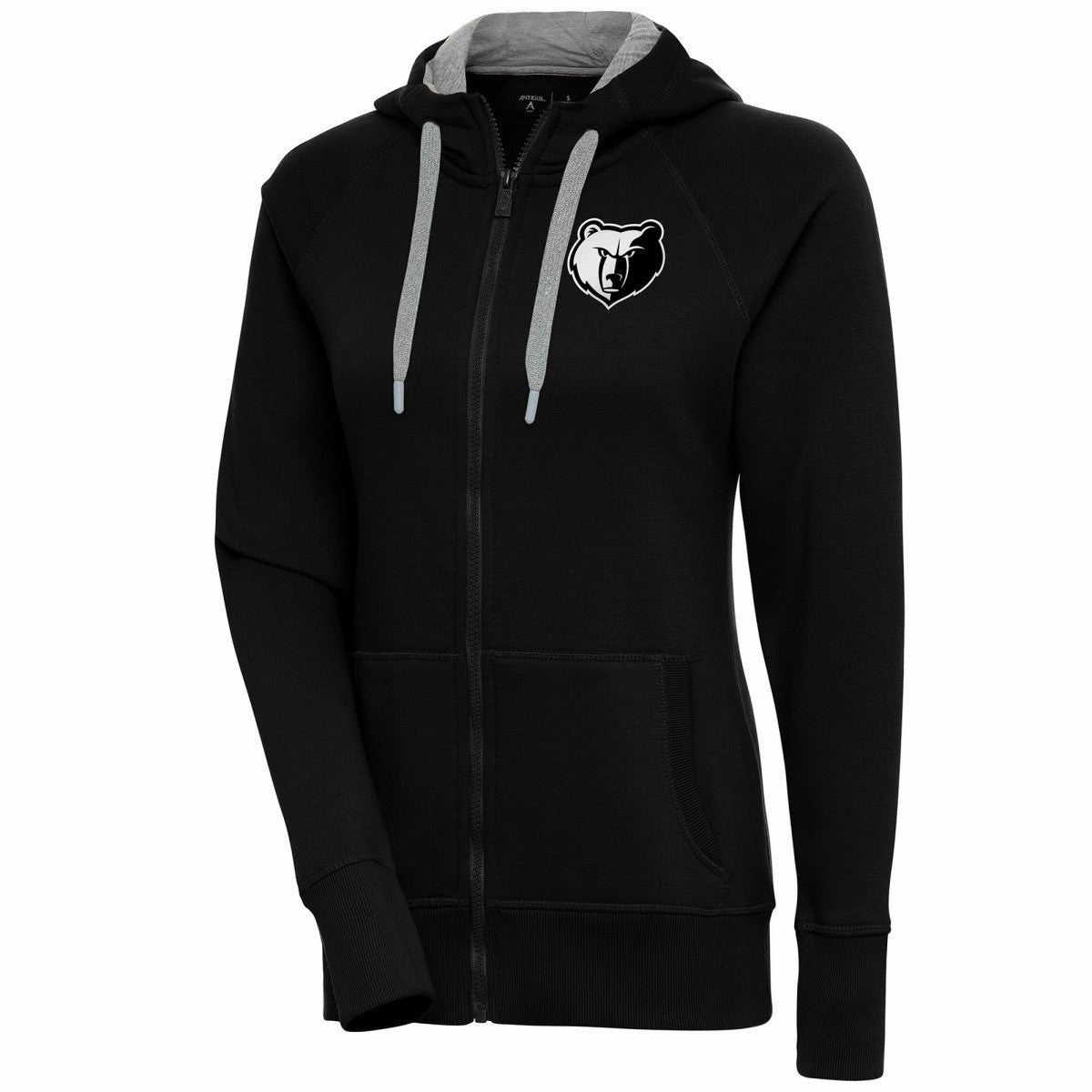 Memphis Grizzlies Antigua Women's Brushed Metallic Victory Full-Zip Hoodie - Black