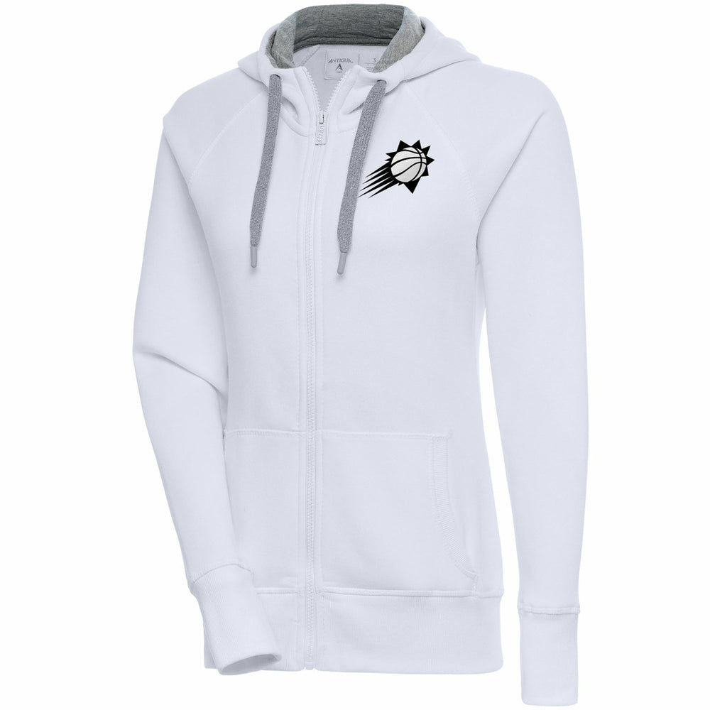 Phoenix Suns Antigua Women's Brushed Metallic Victory Full-Zip Hoodie - White