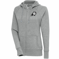 Phoenix Suns Antigua Women's Brushed Metallic Victory Full-Zip Hoodie - Heather Gray