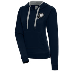 Indiana Pacers Antigua Women's Brushed Metallic Victory Pullover Hoodie - Navy