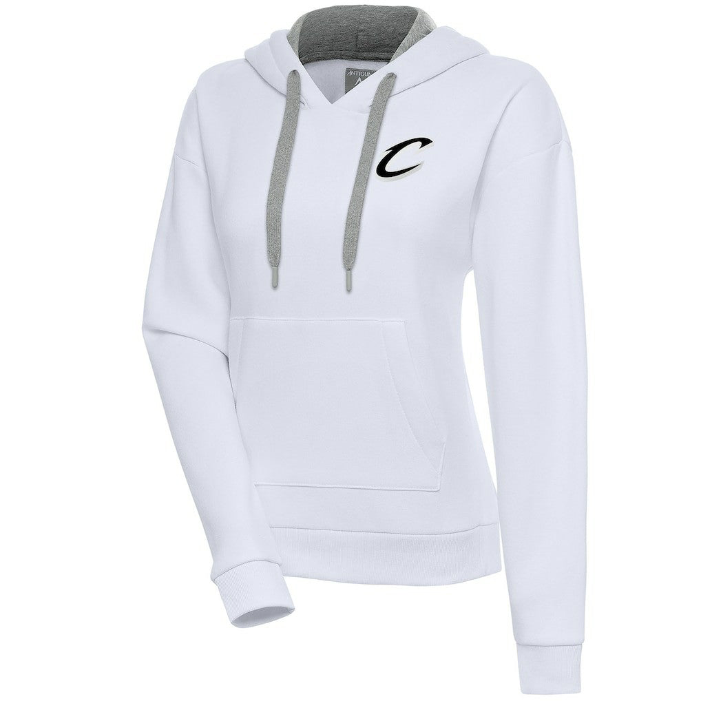 Cleveland Cavaliers Antigua Women's Brushed Metallic Victory Pullover Hoodie - White