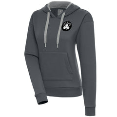 Boston Celtics Antigua Women's Brushed Metallic Victory Pullover Hoodie - Charcoal