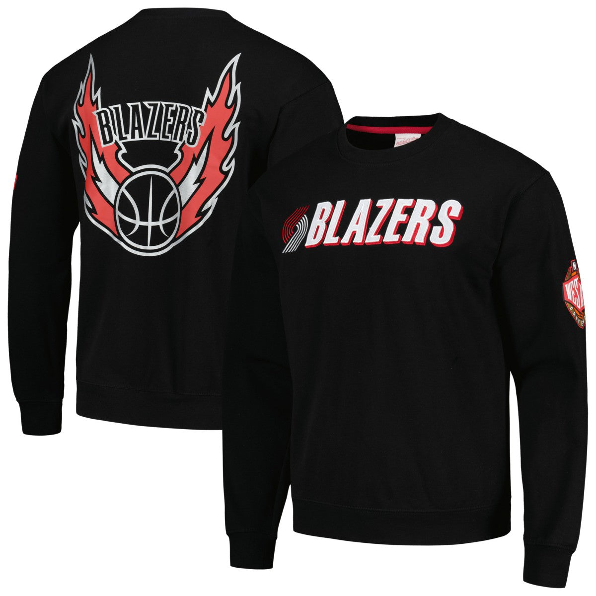 Portland Trail Blazers Hardwood Classics There and Back Pullover Sweatshirt Black