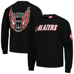 Portland Trail Blazers Hardwood Classics There and Back Pullover Sweatshirt Black