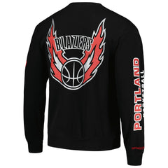 Portland Trail Blazers Hardwood Classics There and Back Pullover Sweatshirt Black