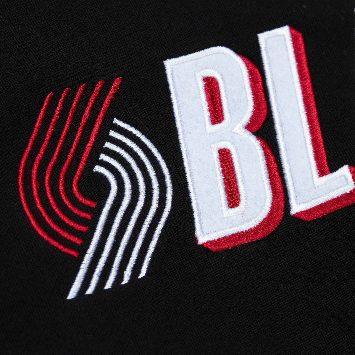 Portland Trail Blazers Hardwood Classics There and Back Pullover Sweatshirt Black